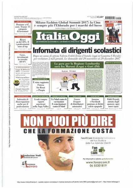 Italia oggi : quotidiano di economia finanza e politica